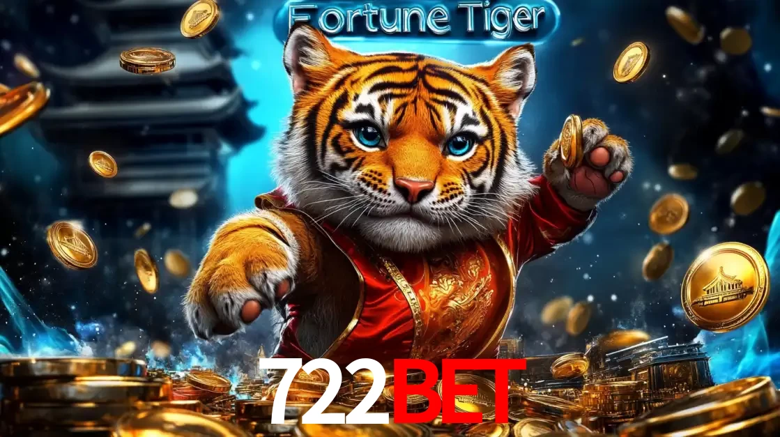 Imagem promocional do jogo de slot Fortune Tiger, com um tigre majestoso em traje tradicional cercado por uma fortuna em moedas de ouro, disponível agora no cassino 722bet.
